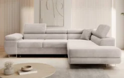 Designer Ecksofa Aston mit Schlaf- und Klappfunktion aus Cord