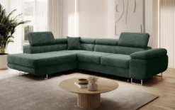 Designer Ecksofa Aston mit Schlaf- und Klappfunktion aus Cord