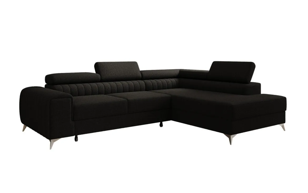 Designer Ecksofa Aurea mit Schlaf- und Klappfunktion in Bouclé