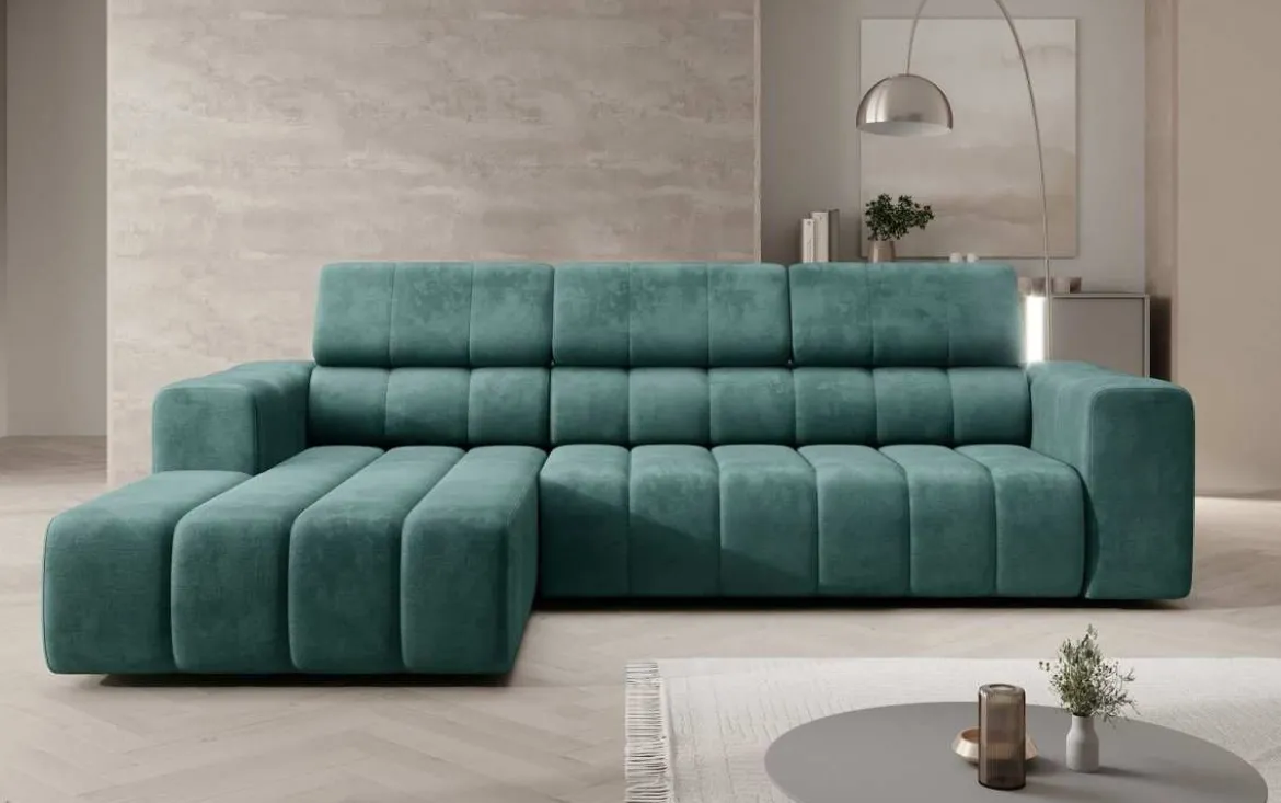 Designer Ecksofa Aurora Mini mit verstellbaren Kopfstützen
