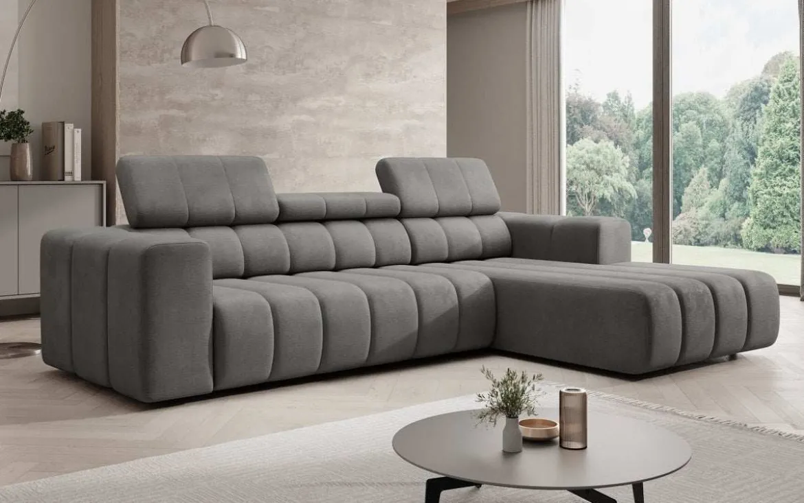 Designer Ecksofa Aurora Mini mit verstellbaren Kopfstützen