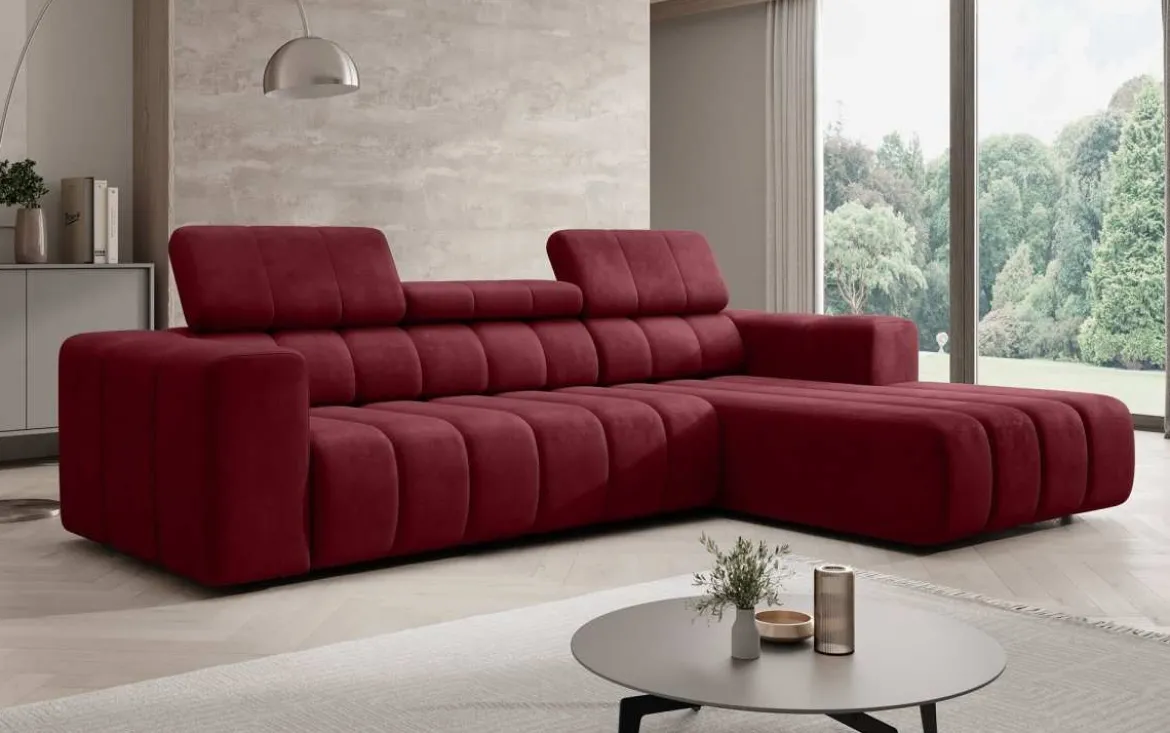 Designer Ecksofa Aurora Mini mit verstellbaren Kopfstützen
