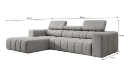 Designer Ecksofa Aurora Mini mit verstellbaren Kopfstützen