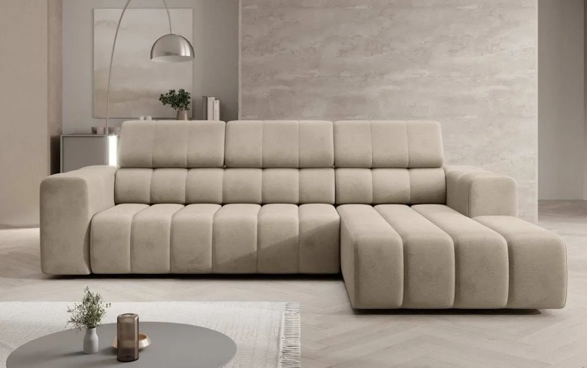 Designer Ecksofa Aurora Mini mit verstellbaren Kopfstützen