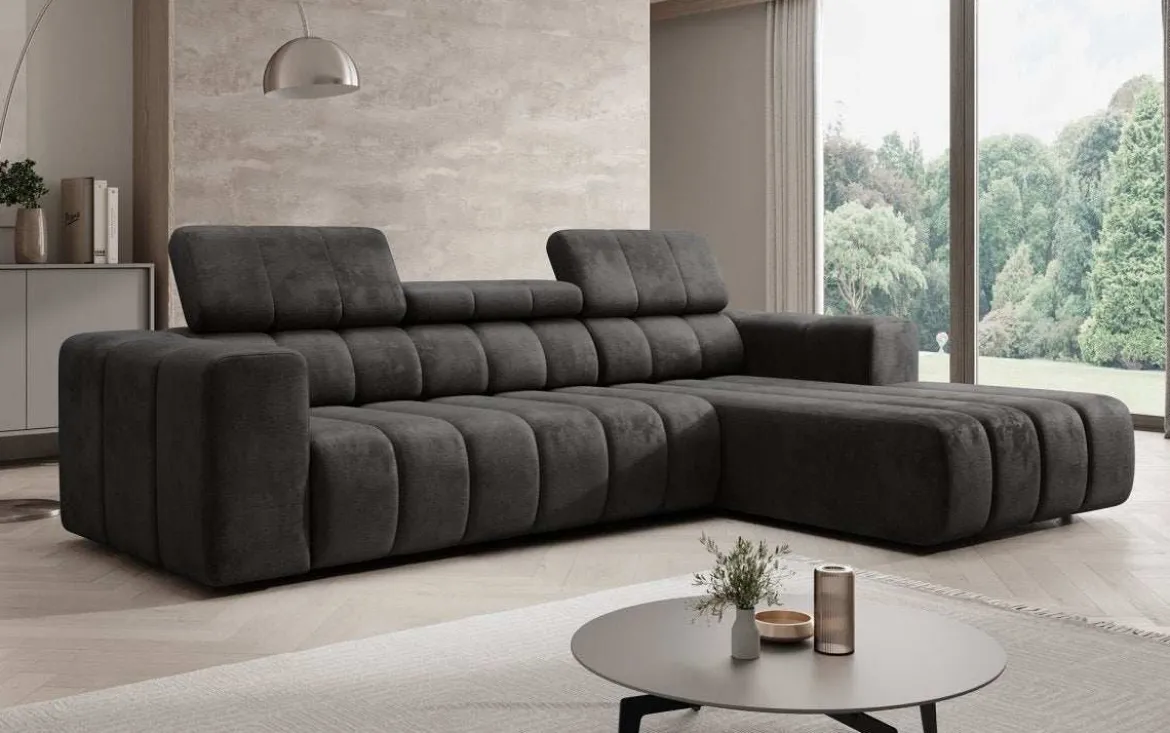 Designer Ecksofa Aurora Mini mit verstellbaren Kopfstützen