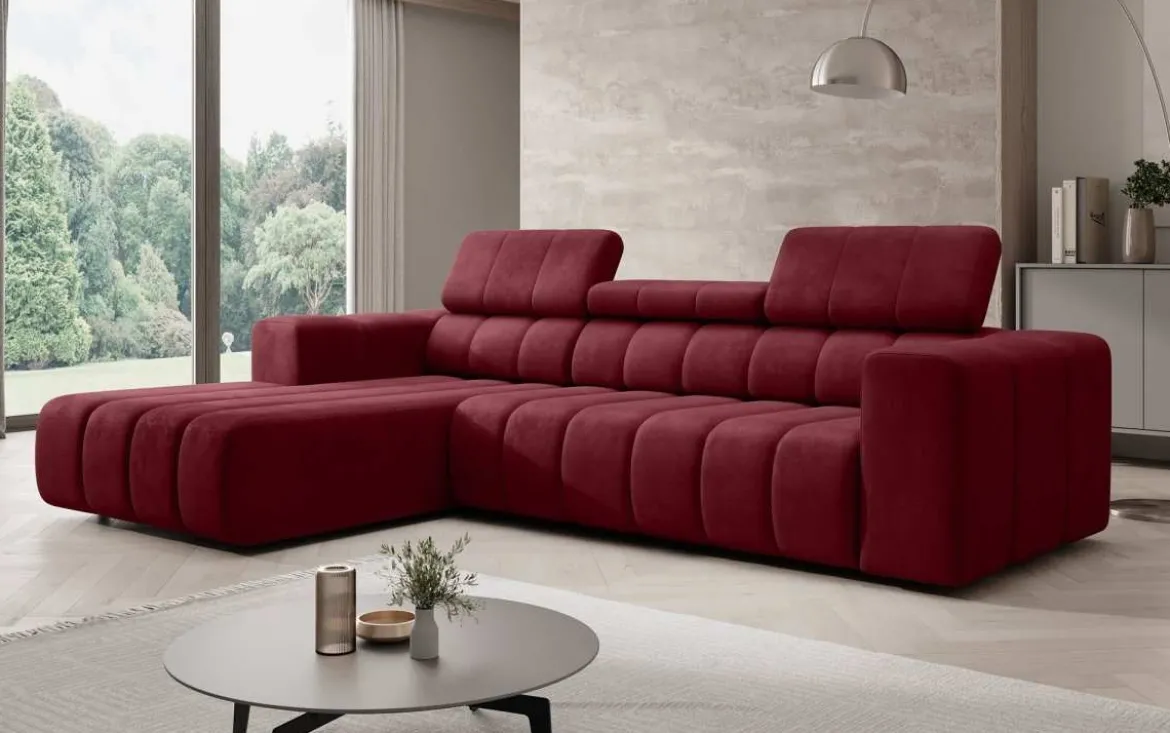 Designer Ecksofa Aurora Mini mit verstellbaren Kopfstützen