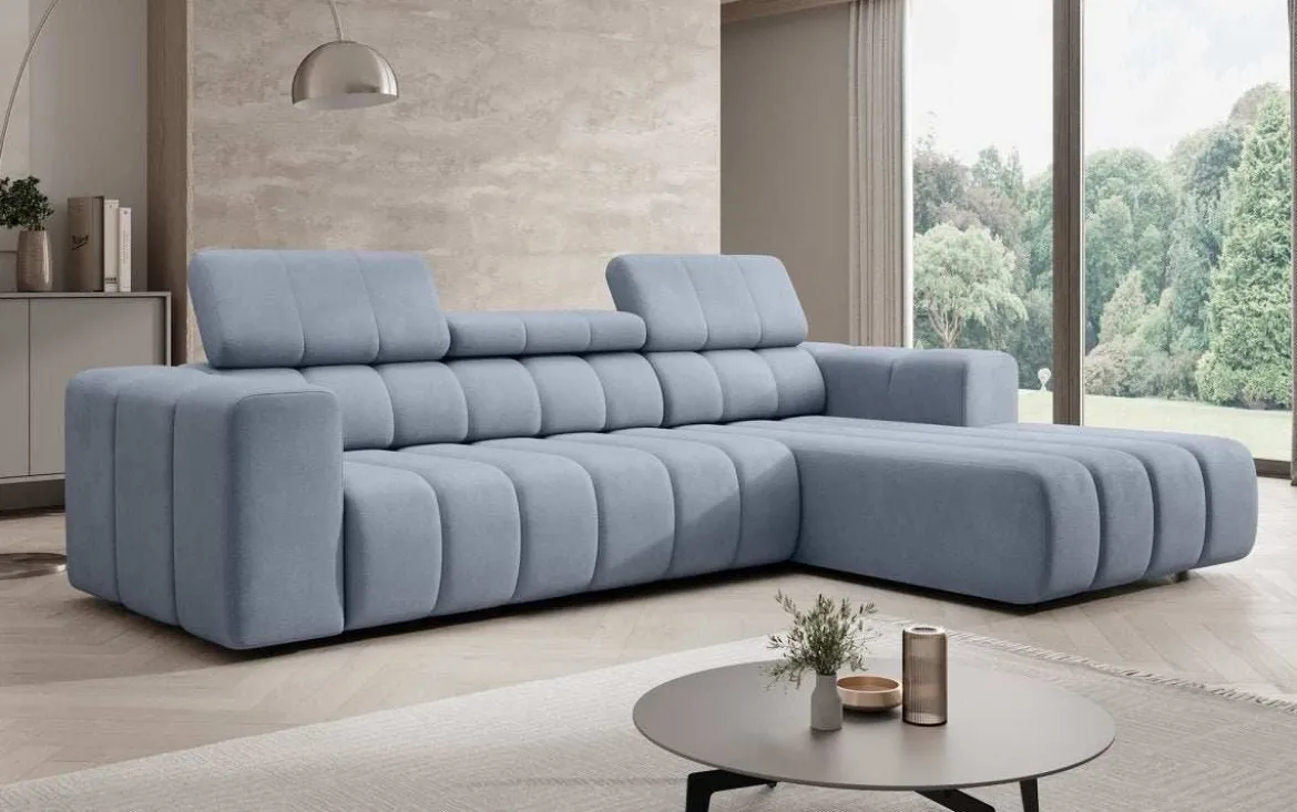 Designer Ecksofa Aurora Mini mit verstellbaren Kopfstützen