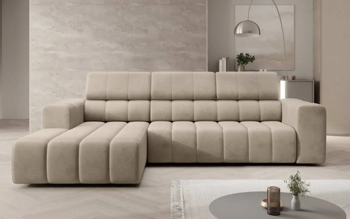 Designer Ecksofa Aurora Mini mit verstellbaren Kopfstützen