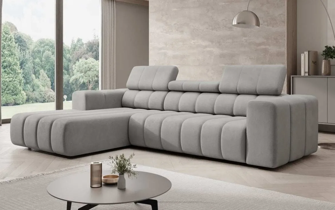 Designer Ecksofa Aurora Mini mit verstellbaren Kopfstützen