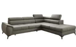 Designer Ecksofa Aveline mit Schlaffunktion und Stauraum in Echtleder