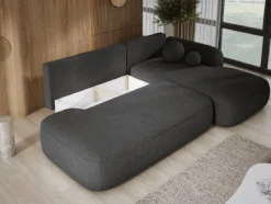Designer Ecksofa Babu Bouclé mit Schlaf- und Klappfunktion