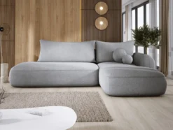 Designer Ecksofa Babu Bouclé mit Schlaf- und Klappfunktion