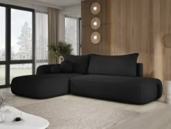 Designer Ecksofa Babu Bouclé mit Schlaf- und Klappfunktion