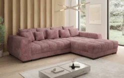 Designer Ecksofa Balu mit Schlaffunktion und Stauraum in Cord