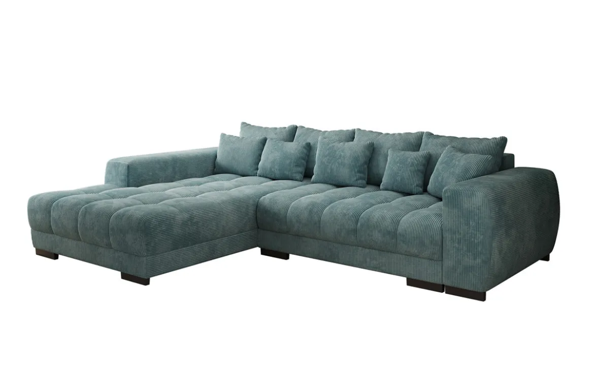 Designer Ecksofa Balu mit Schlaffunktion und Stauraum in Cord