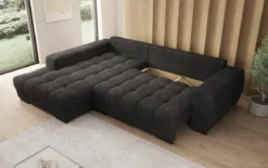 Designer Ecksofa Balu mit Schlaffunktion und Stauraum in Cord