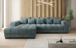 Designer Ecksofa Balu mit Schlaffunktion und Stauraum in Cord