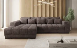 Designer Ecksofa Balu mit Schlaffunktion und Stauraum in Cord