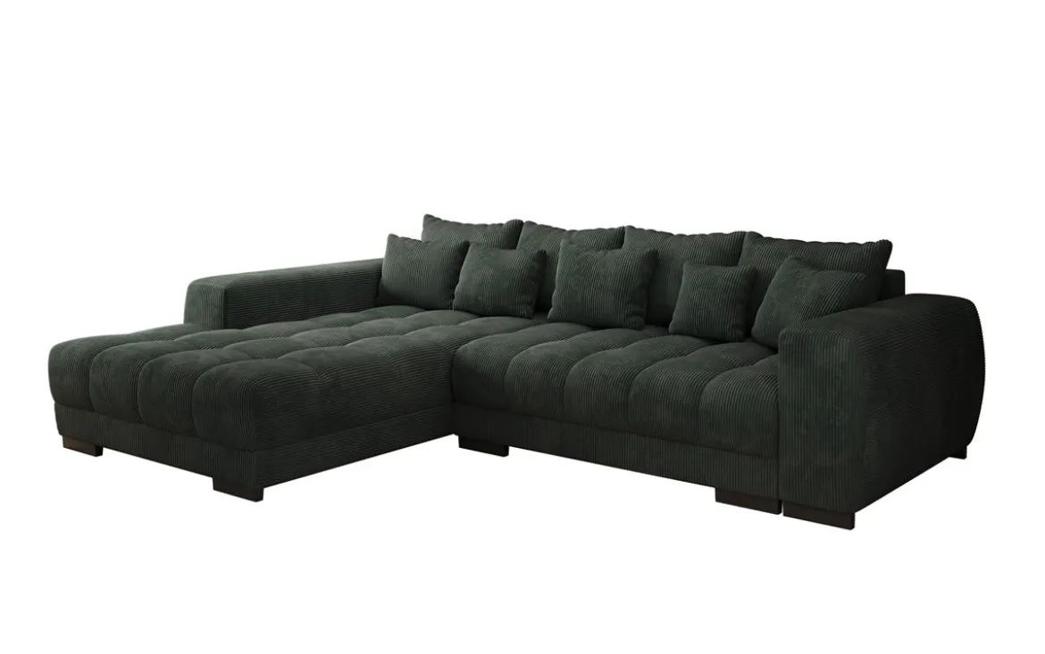 Designer Ecksofa Balu mit Schlaffunktion und Stauraum in Cord