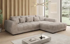 Designer Ecksofa Balu mit Schlaffunktion und Stauraum in Cord