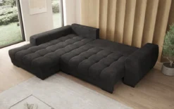 Designer Ecksofa Balu mit Schlaffunktion und Stauraum in Cord
