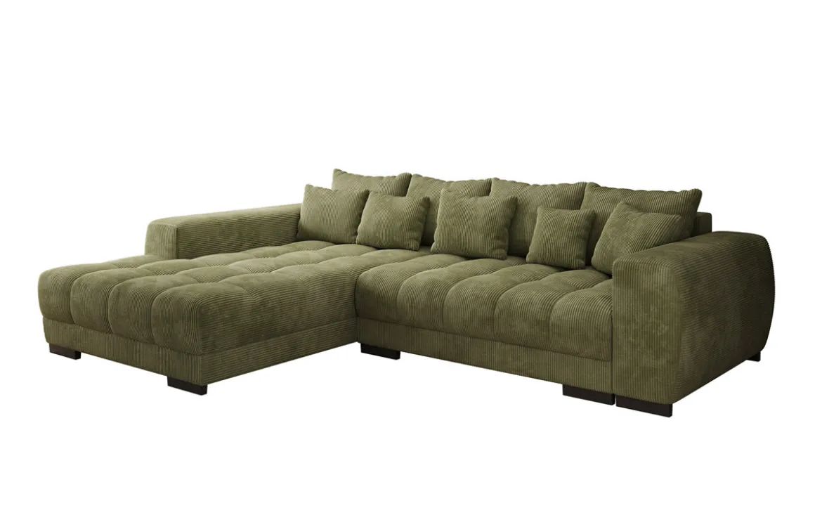 Designer Ecksofa Balu mit Schlaffunktion und Stauraum in Cord