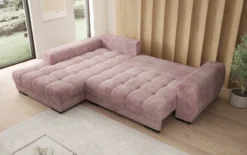 Designer Ecksofa Balu mit Schlaffunktion und Stauraum in Cord