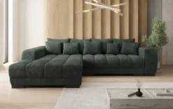 Designer Ecksofa Balu mit Schlaffunktion und Stauraum in Cord
