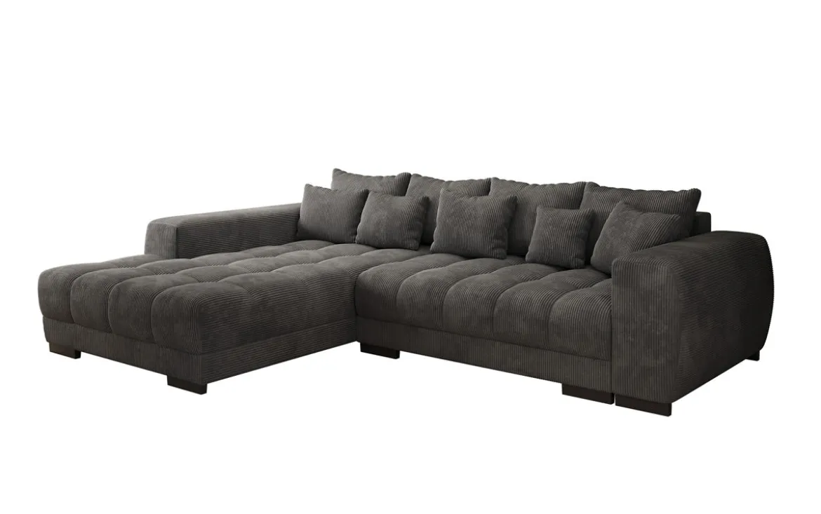Designer Ecksofa Balu mit Schlaffunktion und Stauraum in Cord