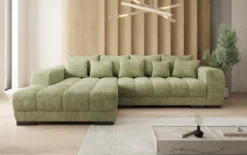 Designer Ecksofa Balu mit Schlaffunktion und Stauraum in Cord
