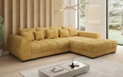 Designer Ecksofa Balu mit Schlaffunktion und Stauraum in Cord