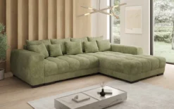 Designer Ecksofa Balu mit Schlaffunktion und Stauraum in Cord