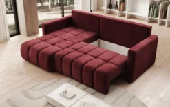 Designer Ecksofa Beatrice mit Schlaf- und Klappfunktion in Samt