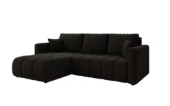 Designer Ecksofa Beatrice mit Schlaf- und Klappfunktion in Bouclé