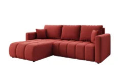 Designer Ecksofa Beatrice mit Schlaf- und Klappfunktion in Stoff