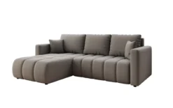 Designer Ecksofa Beatrice mit Schlaf- und Klappfunktion in Stoff
