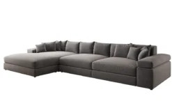 Designer Ecksofa Bernardo Maxi mit breiter Ottomane in Strukturstoff