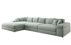 Designer Ecksofa Bernardo Maxi mit breiter Ottomane in Strukturstoff