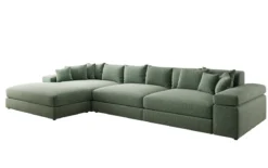 Designer Ecksofa Bernardo Maxi mit breiter Ottomane in Strukturstoff