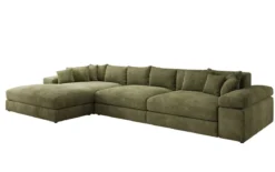 Designer Ecksofa Bernardo Maxi mit breiter Ottomane in Cord