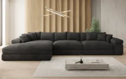 Designer Ecksofa Bernardo Maxi mit breiter Ottomane in Cord