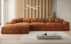 Designer Ecksofa Bernardo Maxi mit breiter Ottomane in Cord