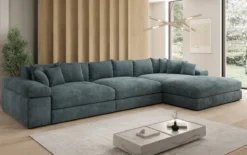 Designer Ecksofa Bernardo Maxi mit breiter Ottomane in Cord