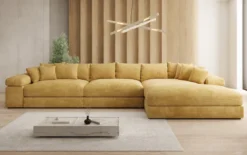 Designer Ecksofa Bernardo Maxi mit breiter Ottomane in Cord