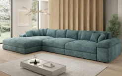 Designer Ecksofa Bernardo Maxi mit breiter Ottomane in Cord