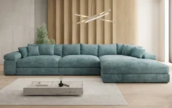 Designer Ecksofa Bernardo Maxi mit breiter Ottomane in Cord