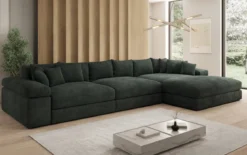 Designer Ecksofa Bernardo Maxi mit breiter Ottomane in Cord