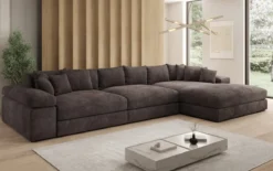 Designer Ecksofa Bernardo Maxi mit breiter Ottomane in Cord