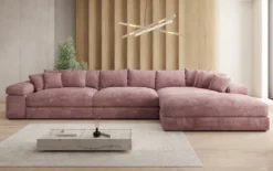 Designer Ecksofa Bernardo Maxi mit breiter Ottomane in Cord