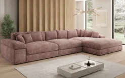 Designer Ecksofa Bernardo Maxi mit breiter Ottomane in Cord